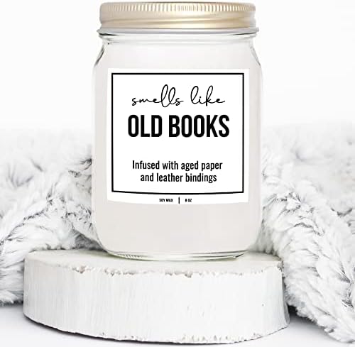 YouNique Designs 8 oz White Soy Old Books Scented Candle Gift - Image 4