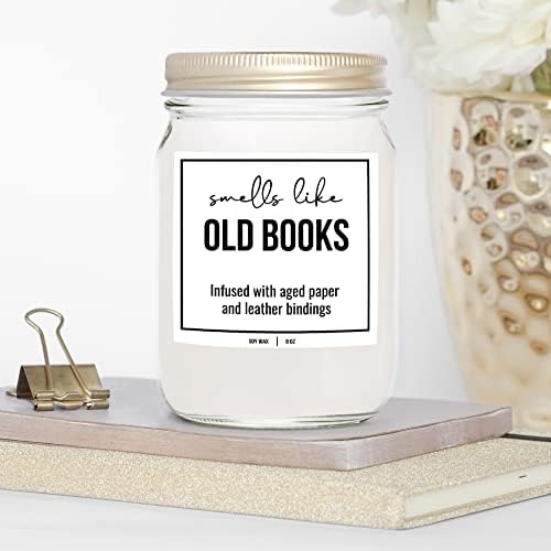 YouNique Designs 8 oz White Soy Old Books Scented Candle Gift - Image 3