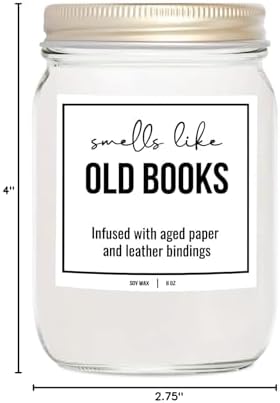 YouNique Designs 8 oz White Soy Old Books Scented Candle Gift - Image 8