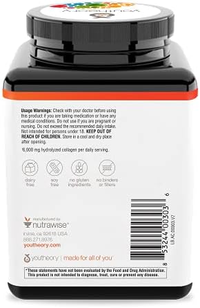 Youtheory Advanced Collagen 6,000 mg with Vitamin C - 290 Tablets for Hair, Skin & Nails - Image 4