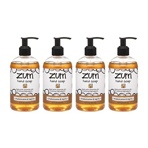 Zum Indigo Wild Natural Hand Soap, Frankincense & Myrrh, 12 oz (4 Pack)