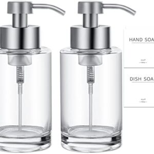 12 Oz Glass Foaming Soap Dispenser Set, 2 Pack