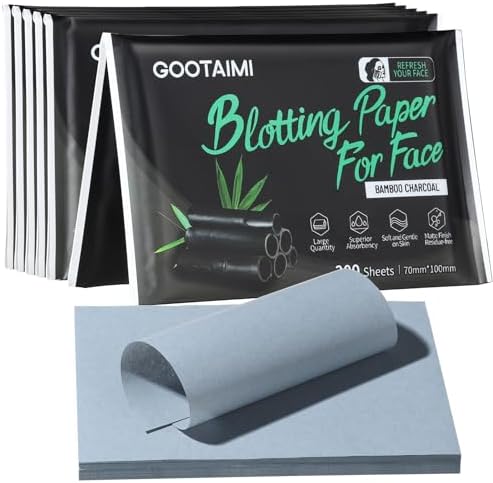 1200 Count Bamboo Charcoal Oil Absorbing Blotting Sheets for Oily Skin