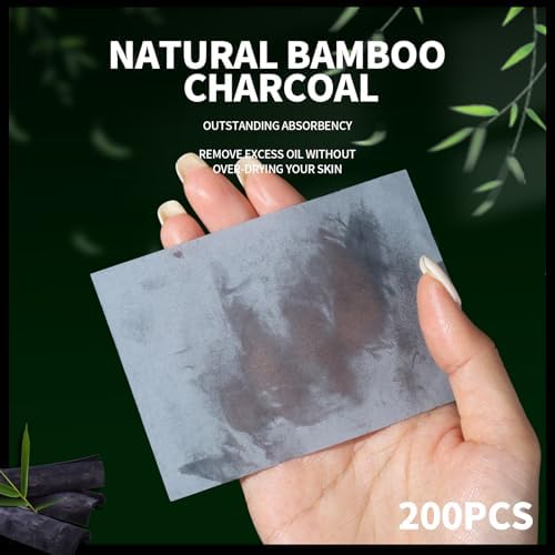 1200 Count Bamboo Charcoal Oil Absorbing Blotting Sheets for Oily Skin - Image 3