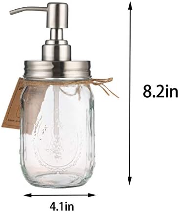 16oz Mason Jar Soap Dispenser with Stainless Steel Pump - Image 5