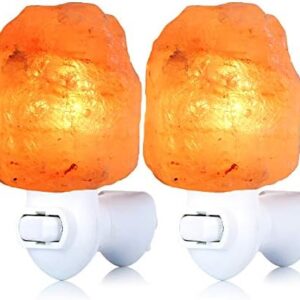 2 Pack Himalayan Salt Lamp Night Light with Bulbs
