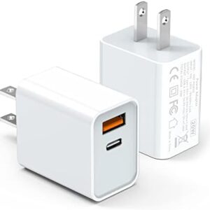 **20W Dual Port USB C Charger Block 2-Pack**