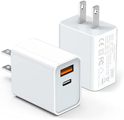 **20W Dual Port USB C Charger Block 2-Pack**