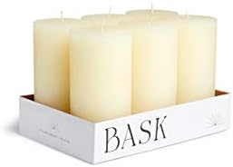 Bask Mottled Ivory Pillar Candles ? Set of 6, 3?x6