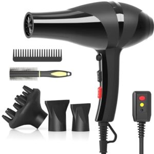 2400W Ionic Hair Dryer with Diffuser, Lightweight Compact Design for Curly Hair