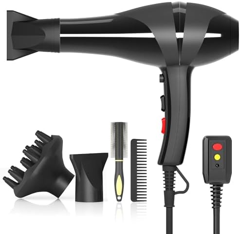 2400W Ionic Hair Dryer with Diffuser, Lightweight Compact Design for Curly Hair - Image 7