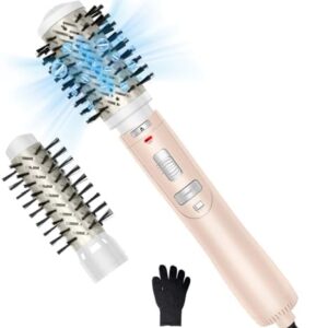 3-in-1 Rotating Hair Dryer Brush Set with 2 Brushes