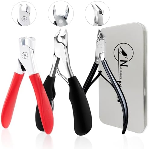 3-in-1 Thick Toenail Clippers with Metal Box