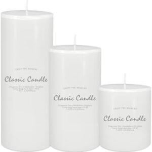 3-Pack Dripless Soy Pillar Candles for Emergencies