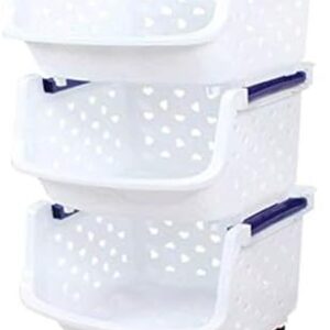 3-Tier Portable Trolley Cart, 25kg Capacity, 2 Colors