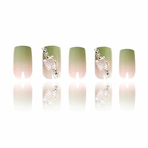BABALAL 24Pcs Medium Press-On Nails with 3D Butterfly Design - Image 2