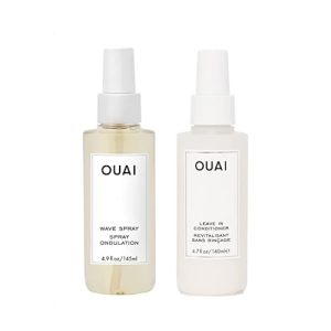 OUAI Leave-In Conditioner & Wave Spray Bundle Set 2 Count