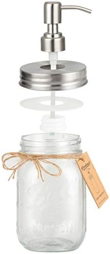 16oz Mason Jar Soap Dispenser with Stainless Steel Pump - Image 3