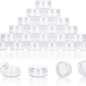 25 Clear 3g Sample Jars with Spatulas for Convenient Cosmetic Storage