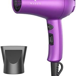 Wazor 1000W Compact Kids Travel Hair Dryer, Purple