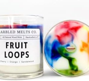 Fruit Loops Scented Wood Wick Candle ? Handmade Aromatherapy