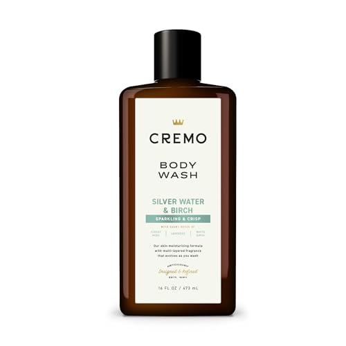 Cremo Silver Water & Birch Body Wash for Men, 16 Oz