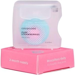 Cocofloss Strawberry Woven Dental Floss with Coconut Oil, 33 yd