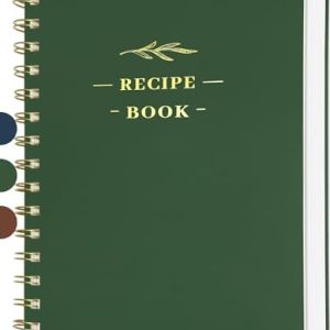 Olive-Green Blank Recipe Book for 144 Recipes
