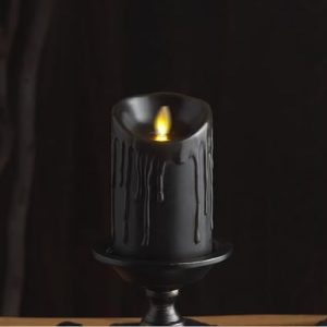 Luminara Black Flameless Candle with Timer, Moving Flame 3?4.5