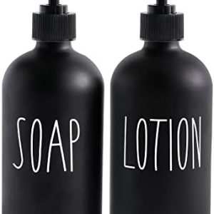 MOMEEMO Matte Black Soap and Lotion Dispenser Set