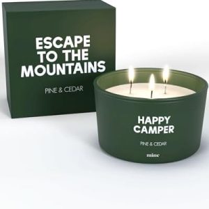 Happy Camper Pine Cedar 8oz Soy Candle ? Gift Box