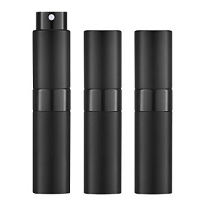 LISAPACK Set of 3 Black 8ML Refillable Travel Atomizer Spray Bottles
