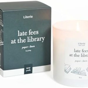 NYC Candle: Late Fees ? Paper & Linen, 9oz, 50hr Burn