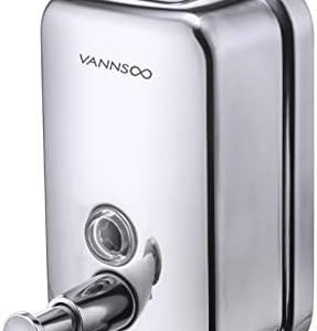 Stainless Steel Wall-Mount Soap Dispenser, 500ml, Leak-Free