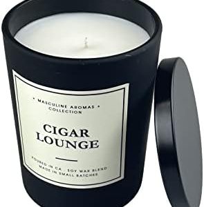 Masculine Cigar Lounge Soy Candles ? Sandalwood, Vanilla, Clove