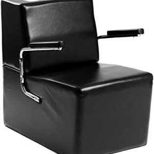 Edison Black Salon Hair Dryer Chair with Comfortable Seating and Styling Station