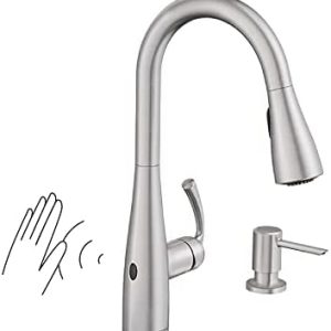 Moen Essie Touchless Stainless Kitchen Faucet with Soap Dispenser