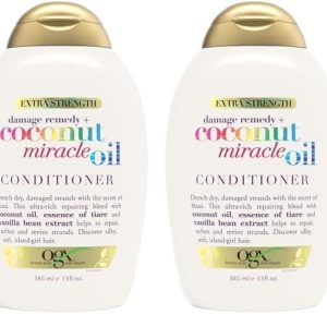 OGX Coconut Miracle Oil Conditioner, Extra Strength, 13 fl oz (2-Pack)