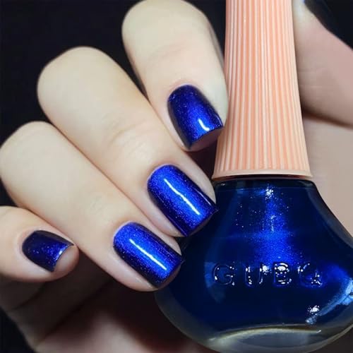 COSMOO Blue Quick Dry Nail Polish, 12ml Iridescent Varnish - Image 2