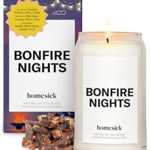 Bonfire Nights Candle ? 13.75 oz Soy Wax, 60-80 Hours