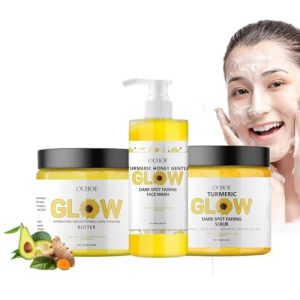 Turmeric Glow Skincare Set: Face Wash, Scrub, Moisturizer