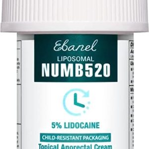 Ebanel 5% Lidocaine Numbing Cream for Pain Relief, 1.35 Oz