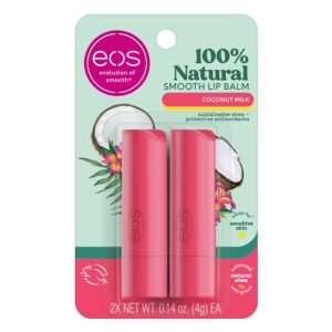 Eos Coconut Milk Lip Balm, 2-Pack, Sensitive Skin