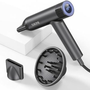 High-Speed Professional Hair Dryer with Attachments (Grey)