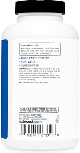 Nutricost Nitric Oxide Booster 2250mg, 180 Capsules - Image 4