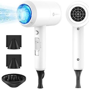 Slopehill 1800W Ionic Hair Dryer with Attachments (White)