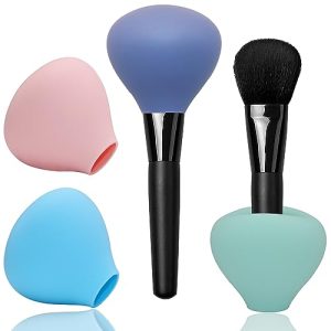 Silicone Makeup Brush Covers Set 4 Pack Travel Organizers