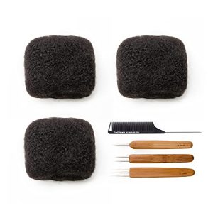 Afro Kinky Bulk Human Hair for Dreadlocks, 3 Bundles, 8