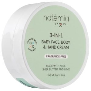 Natemia Baby Moisturizing Cream with Shea Butter & Aloe, 3 oz