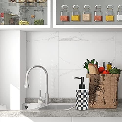 Matte Black Pump White Ceramic Soap Dispenser - Image 3